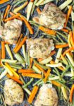 One Pan Chicken and Vegetables with Fresh Herbs Recipe. This is a healthy, clean eating recipe that is quick and easy for weeknight dinners. One pan means quick clean up. There's tons of flavor and the whole family will love it.