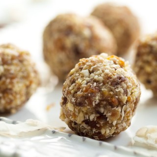 Coconut Apricot Energy Balls recipe. Vegan, gluten-free recipe, no added sugar, takes about 10 minutes to make. Great portable snack idea to have on hand--my kids love these.
