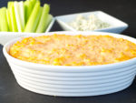 This Skinny Buffalo Chicken Dip is the perfect appetizer for your Super Bowl Party recipe line-up! No one will notice the missing calories or fat.