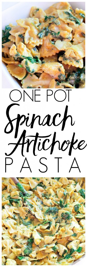 This Spinach Artichoke Pasta with Chicken recipe is made in ONE POT with just 7 INGREDIENTS and is ready in LESS than 30 minutes! This will become a weeknight favorite dinner!