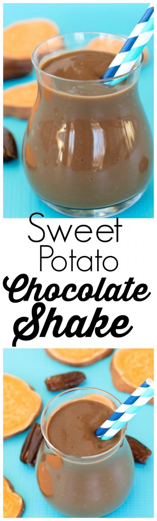 This Sweet Potato Chocolate Shake is rich, creamy and vegan! A healthy treat!