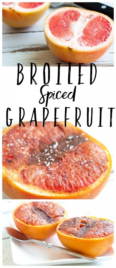Spiced Broiled Grapefruit recipe. This makes the perfect healthy breakfast or snack. Vegan, gluten-free, and so refreshing!