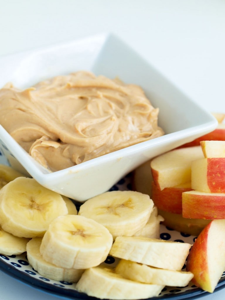 Healthy fruit dip made with non-dairy yogurt alternative and naturally sweetened. 11 grams of plant protein per serving!