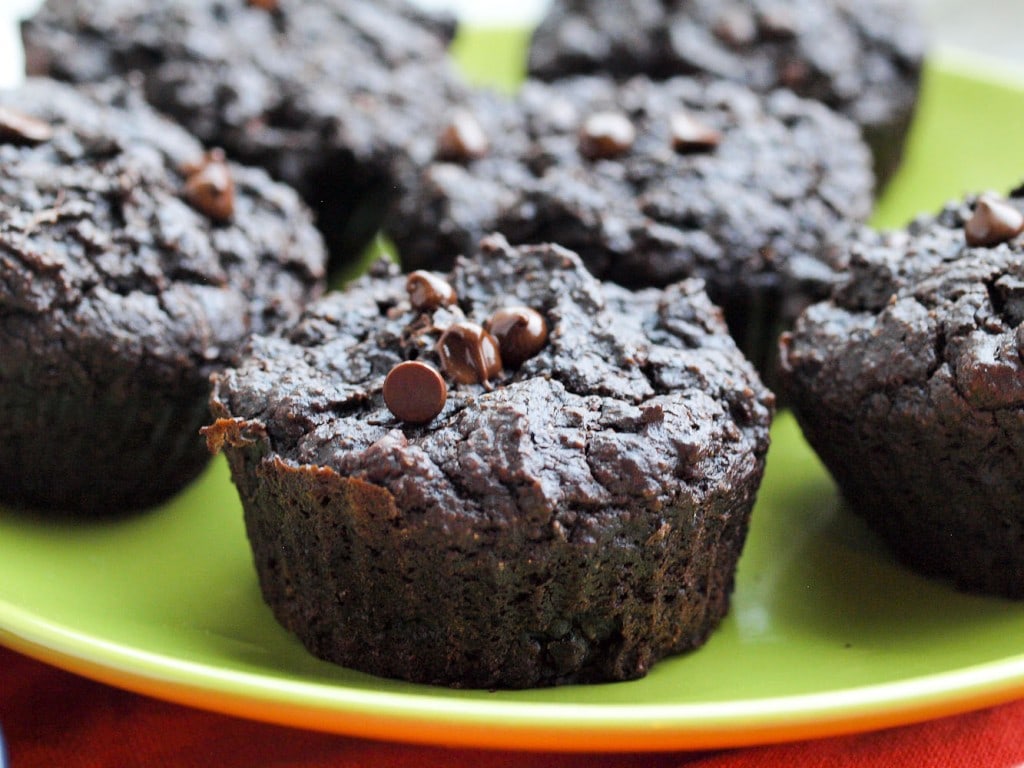 Double-chocolate-peanut-butter-muffins-with-vegetables