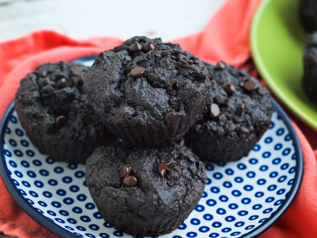 Double-chocolate-peanut-butter-muffins-with-vegetables