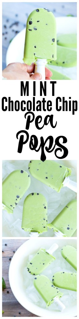 The secret ingredient in these Mint Chocolate Chip Pea Pops is frozen peas! Such a great way to add fiber, protein, and tons of nutrients to this healthy dessert idea! Vegan and gluten free recipe special treat.
