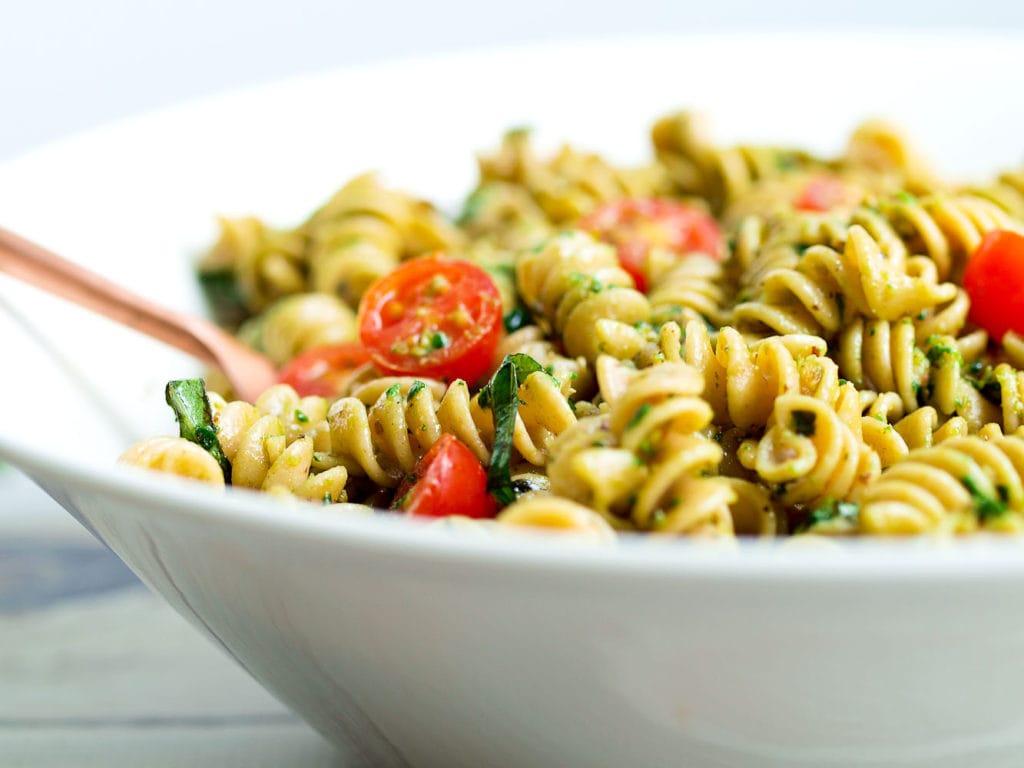 Pesto Pasta Salad (New Video) - Happy Healthy Mama