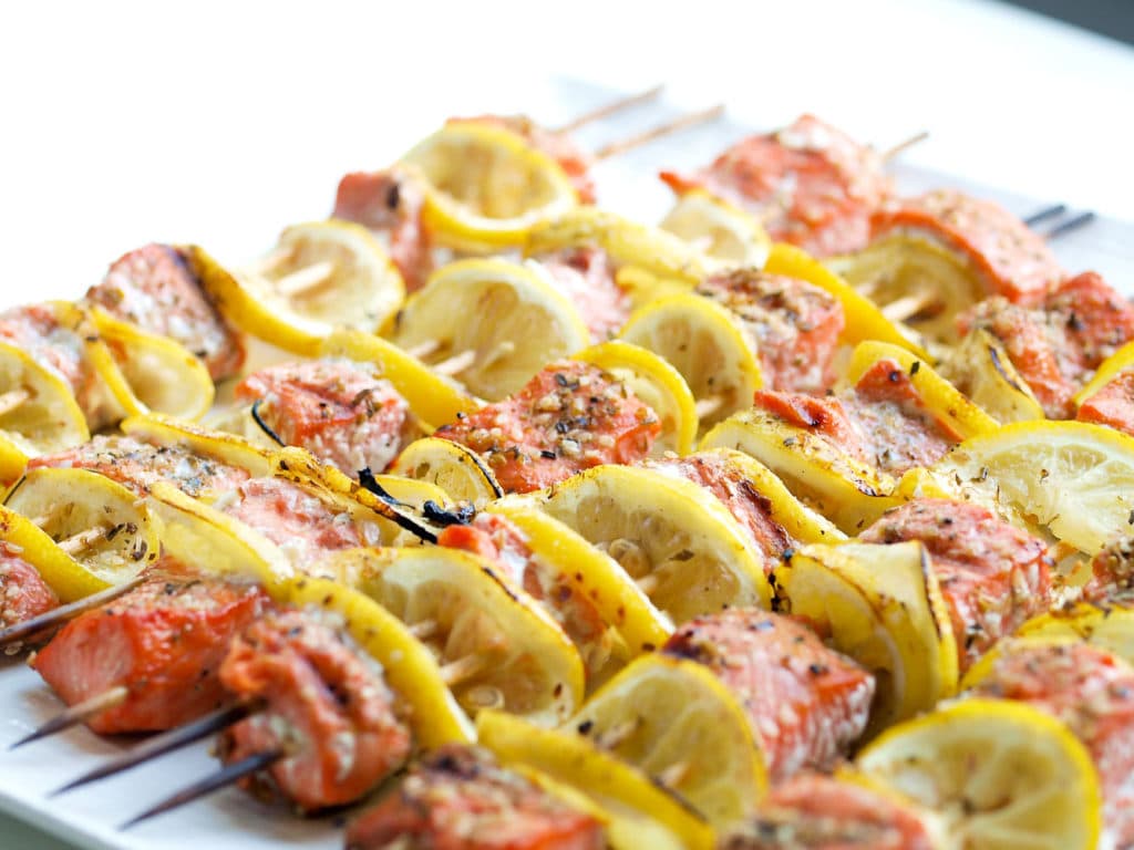 Easy Grilled Salmon Kabobs - Happy Healthy Mama