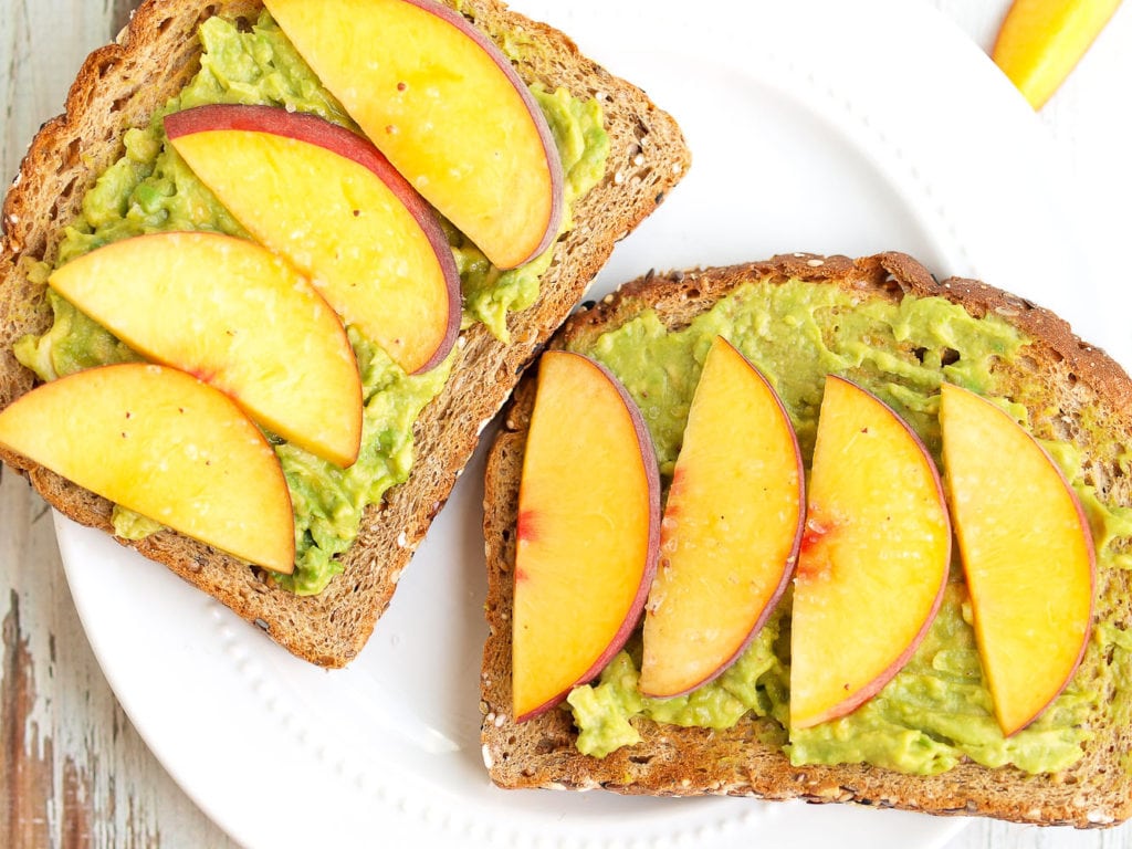 Avocado Toast with Peaches and Sea Salt