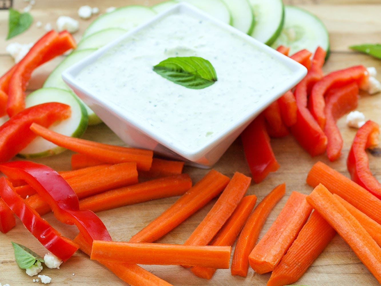 Basil Feta Greek Yogurt Dip