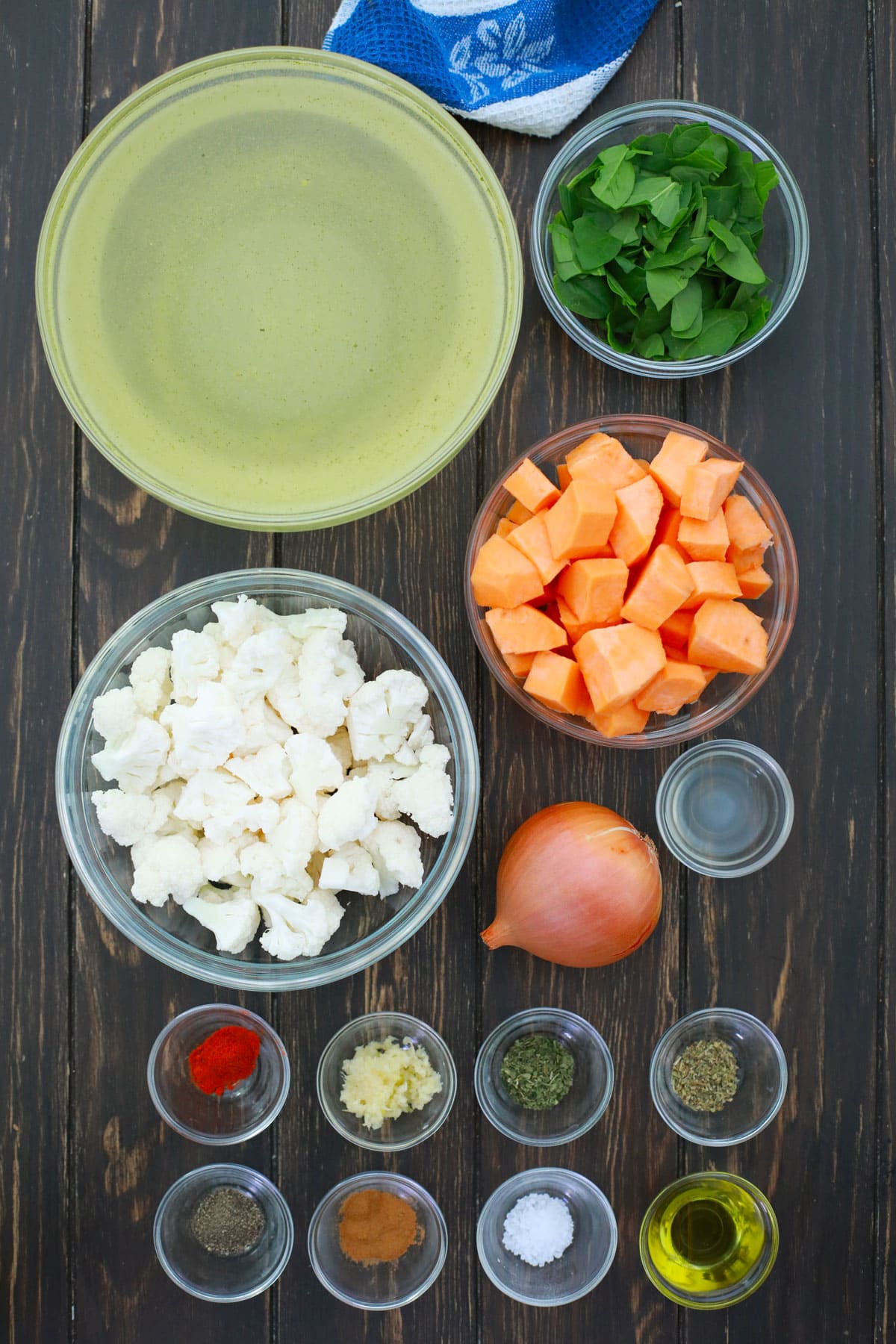 overhead shot of ingredients for best soup for colds