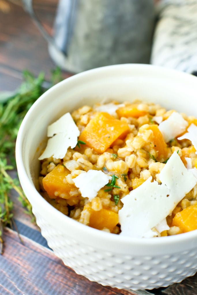 Barley Risotto with Butternut Squash - Happy Healthy Mama