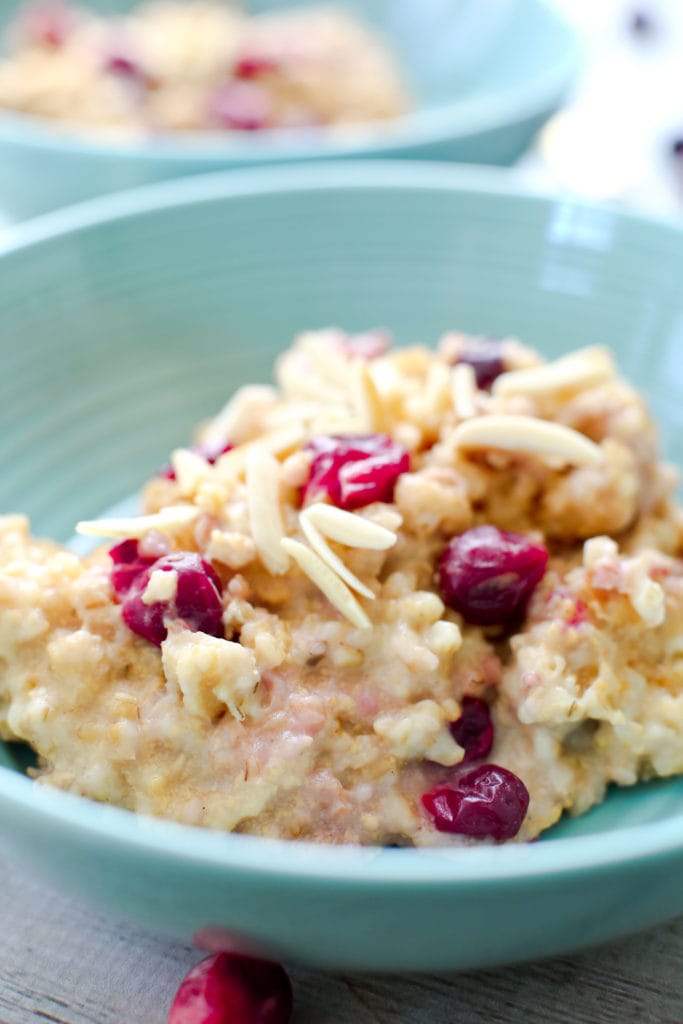 Crock-Pot® Slow Cooker Cranberry Eggnog Oatmeal - Happy Healthy Mama