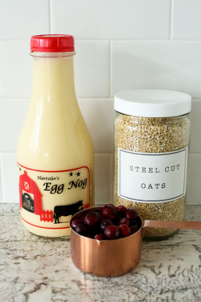 Cranberry Eggnog Oatmeal Crockpot