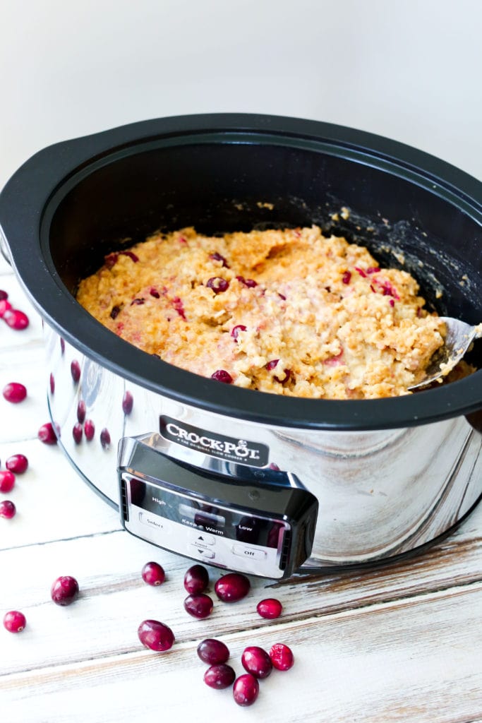 CrockPot® Slow Cooker Cranberry Eggnog Oatmeal Happy Healthy Mama