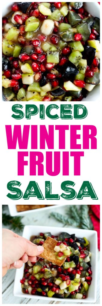 Spiced Winter Fruit Salsa appetizer. A healthy and easy appetizer naturally sweetened and using seasonal winter fruit.