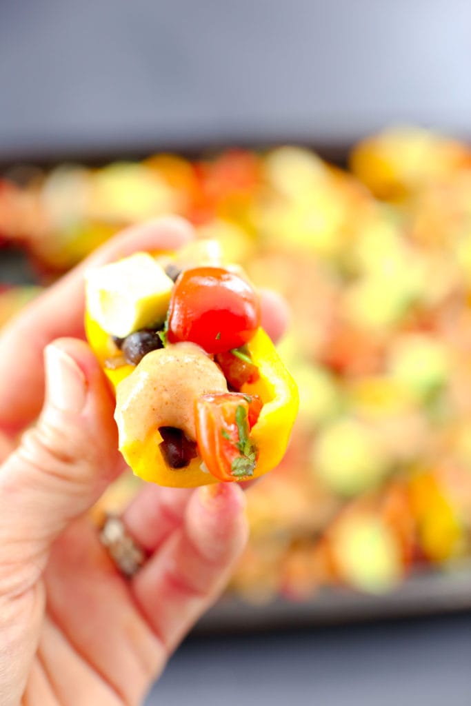 Healthy Mini Bell Pepper Nachos (vegan and gluten-free)