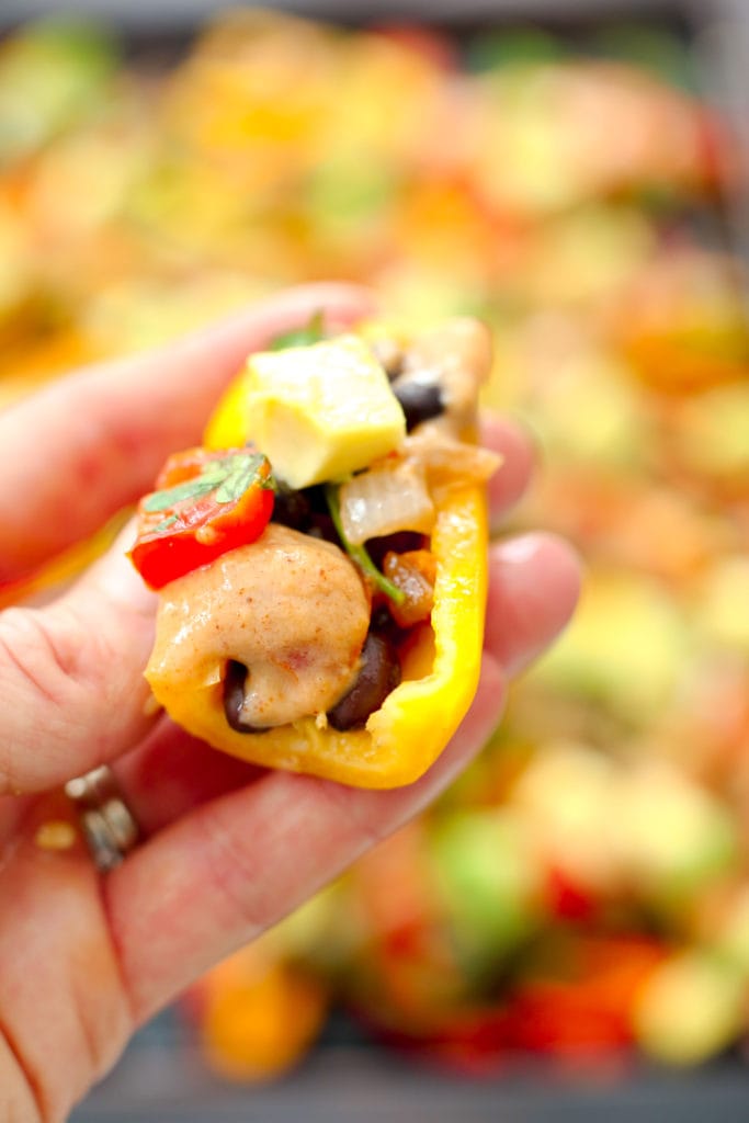 Healthy Mini Bell Pepper Nachos (vegan and gluten-free)