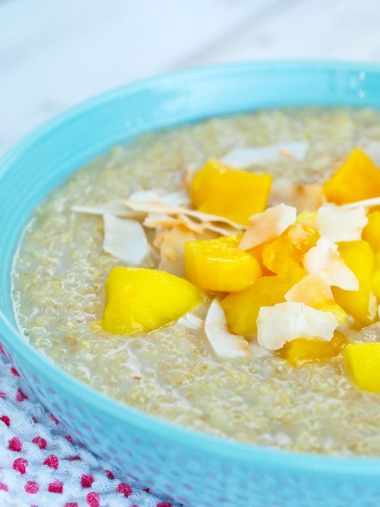Close up visual of Tropical Quinoa Breakfast Recipe