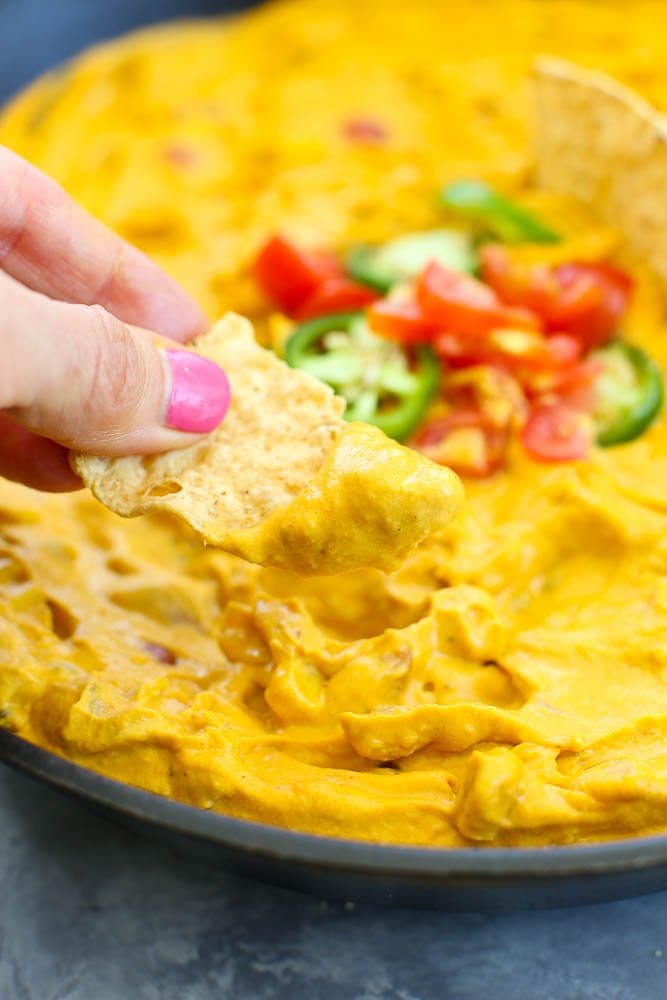 Loaded Vegan Queso Dip - Happy Healthy Mama