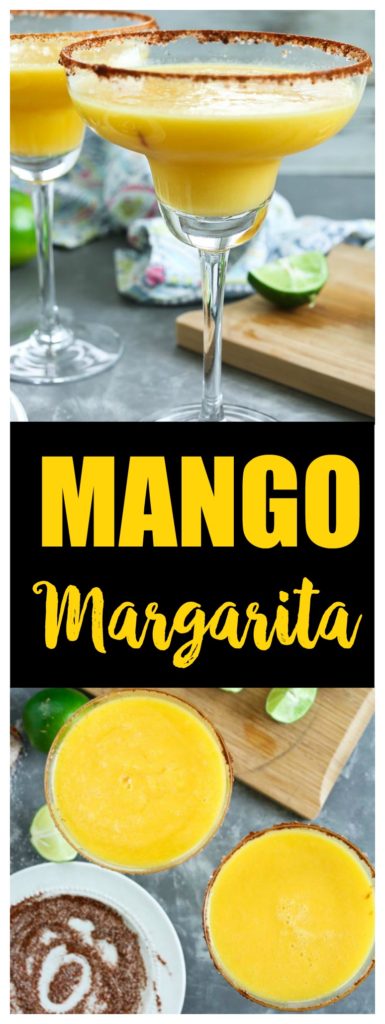 Mango Margarita with spicy rim. A healthy margarita naturally sweetened