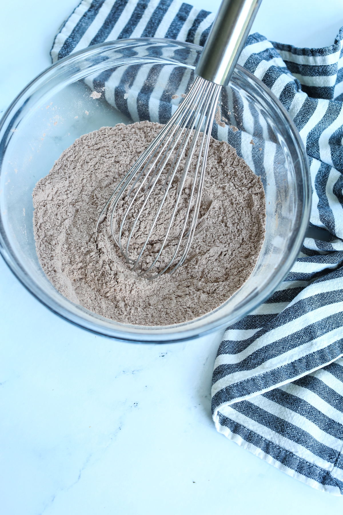 cocoa powder and flour whisked together 
