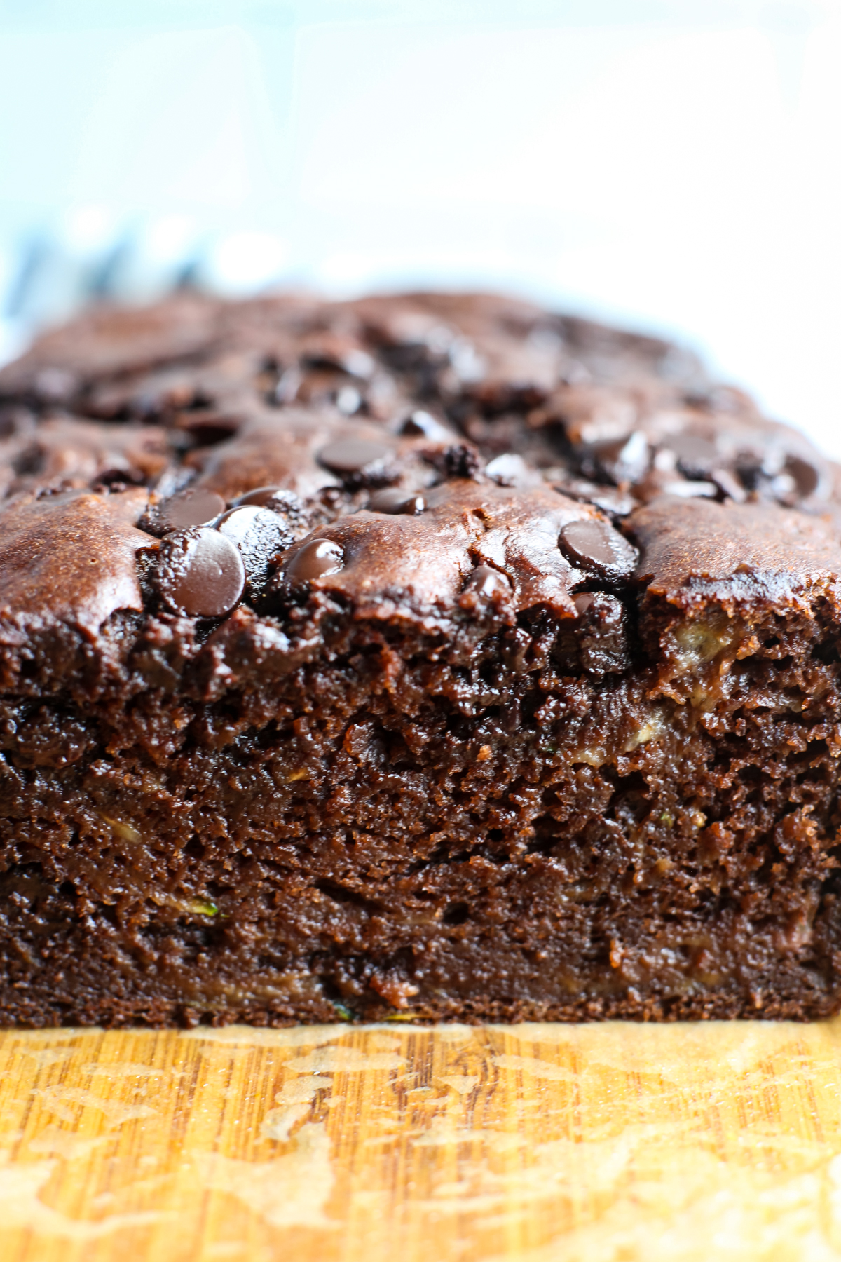 a shot of double chocolate zucchini banana bread