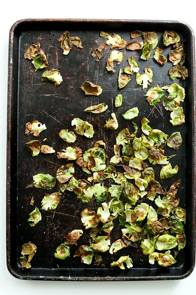 Crispy Brussels Sprouts Chips after