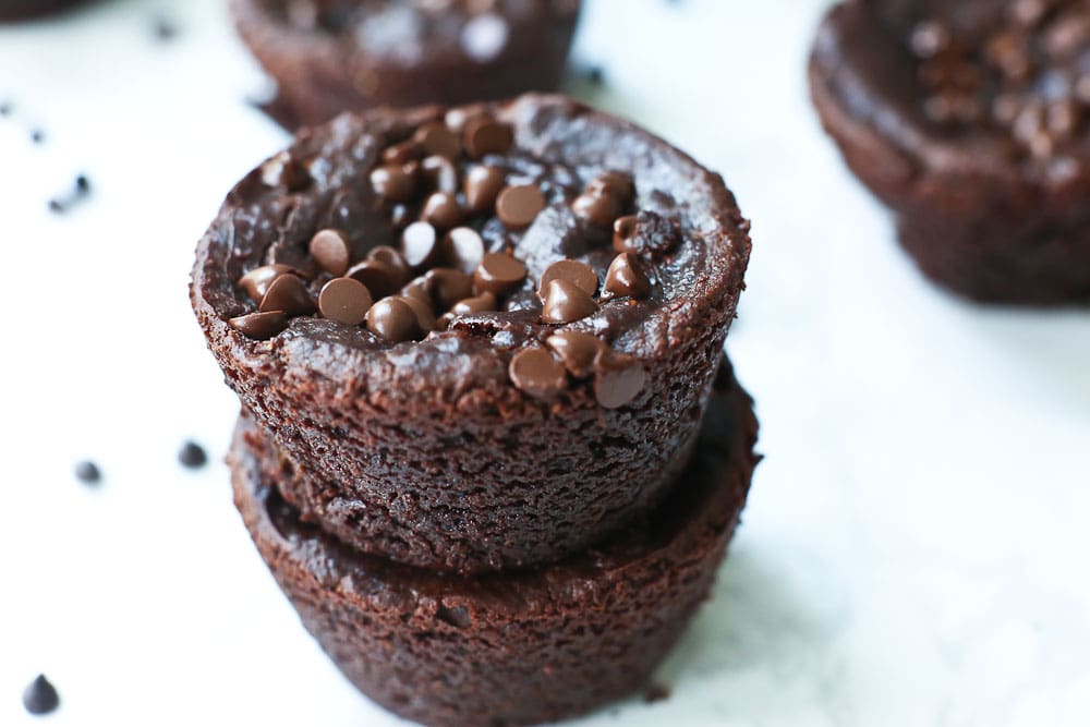 Flourless Chocolate Peanut Butter Blender Muffins recipe vegan gluten-free