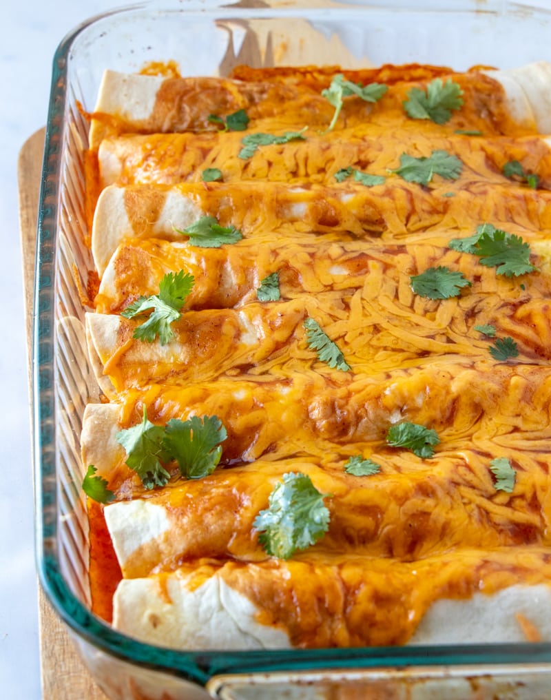 Butternut Squash Enchiladas Recipe in the pan