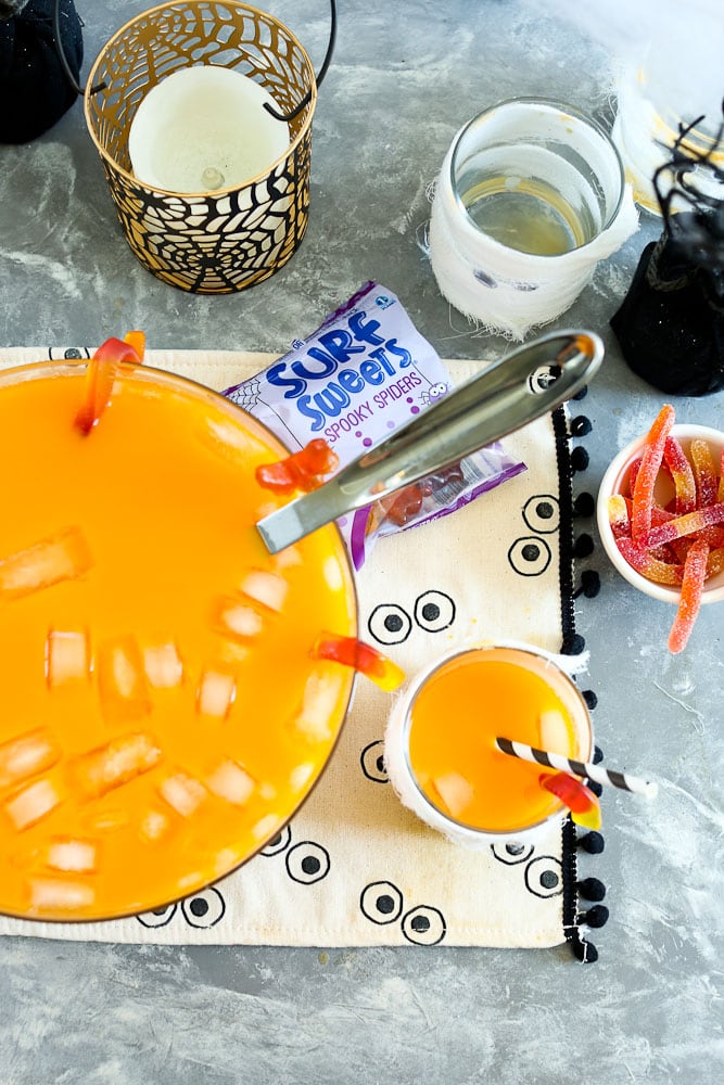 Creepy Halloween Punch with Mummy Glasses