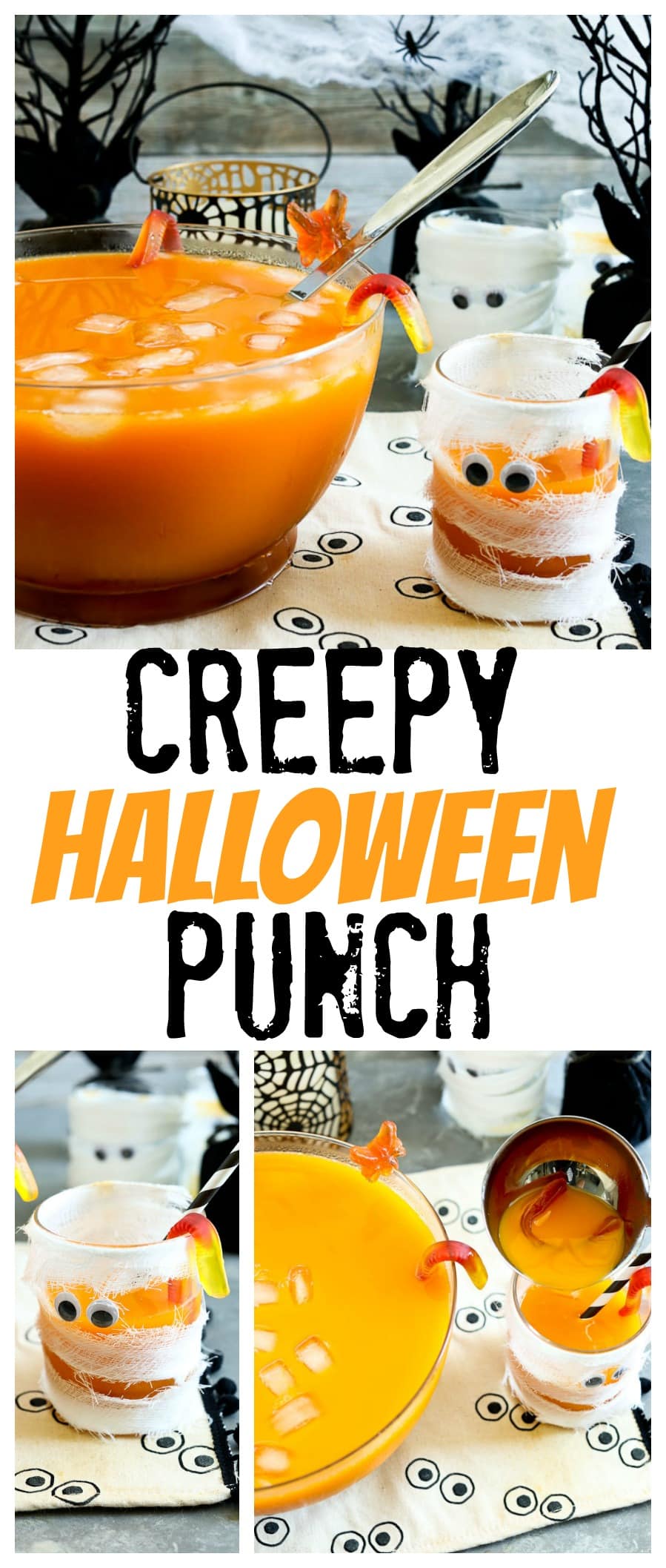 Creepy Halloween Punch perfect for your kids or classroom Halloween Party. Allergy friendly and no dyes, organic