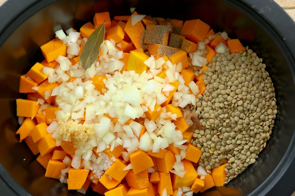 Slow Cooker Butternut Squash Lentil Soup recipe ingredients