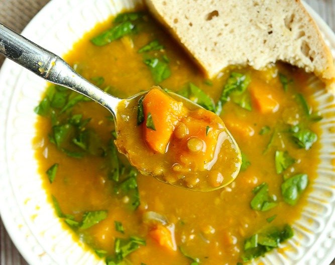 Slow Cooker Butternut Squash Lentil Soup