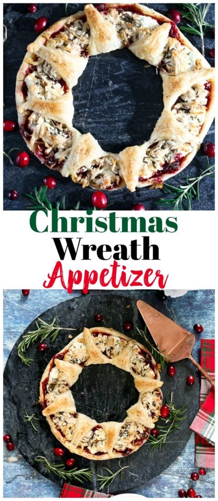 Puff Pastry Wreath Appetizer. #christmasrecipes #appetizers #puffpastry