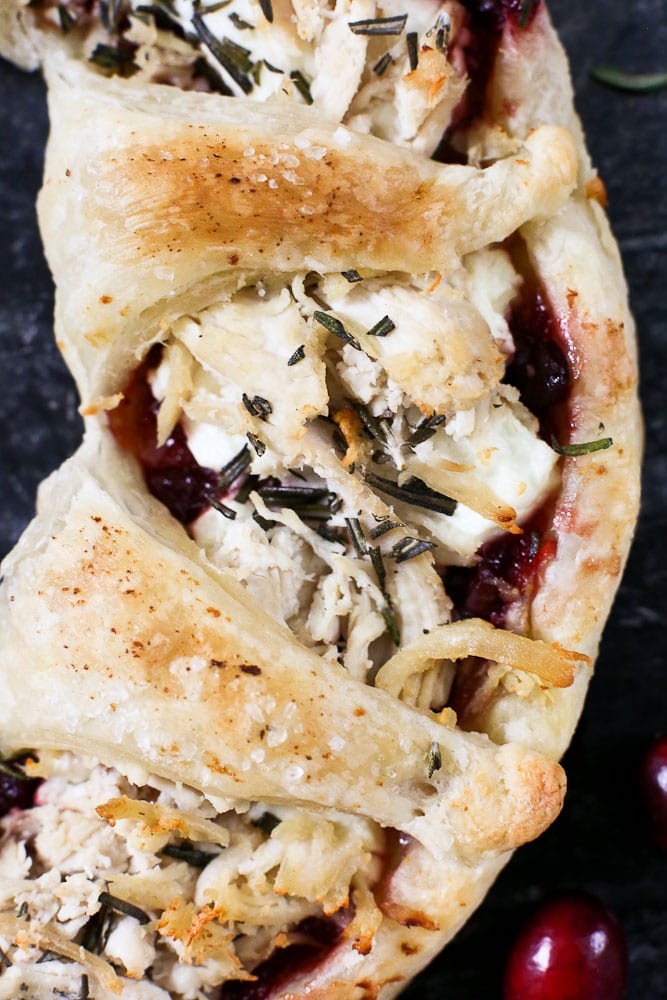Puff Pastry Wreath Appetizer recipe close up picture