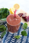 Detox Smoothie Recipe with beets, lemon, and spinach