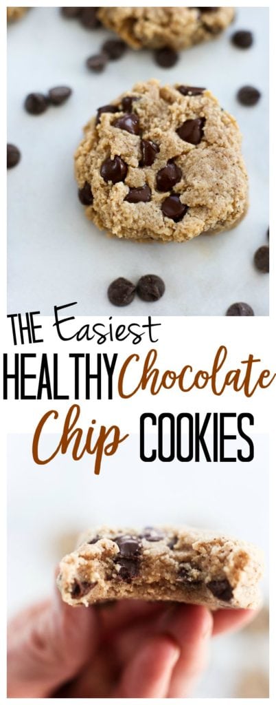 Healthy Chocolate chip Cookies recipe with almond flour #glutenfree #vegan #norefinedsugar #easy #healthy