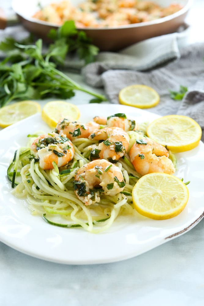 Shrimp Scampi Recipe #easy #healthy #lowcarb #keto #paleo #easyrecipes #dinnerrecipes #glutenfree #healthyrecipes #zoodles 