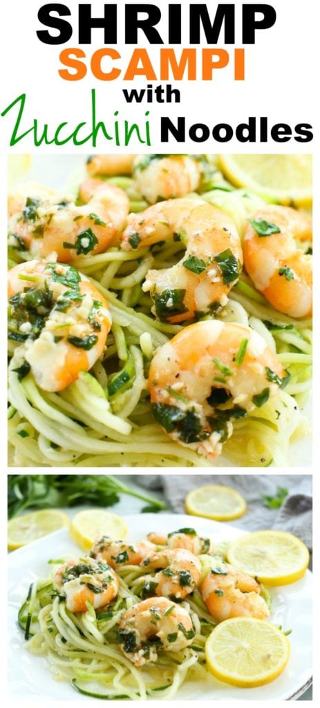 Shrimp Scampi with Zucchini Noodles recipe #easy #dinner #quick #healthy #lowcarb 