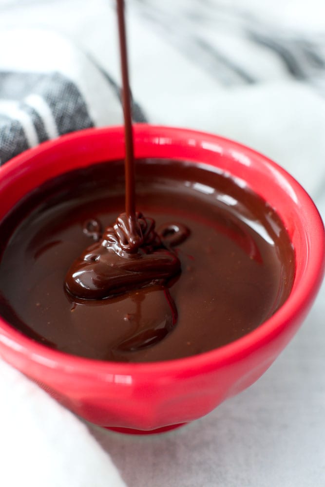 how to make Vegan Chocolate Ganache recipe in a red bowl