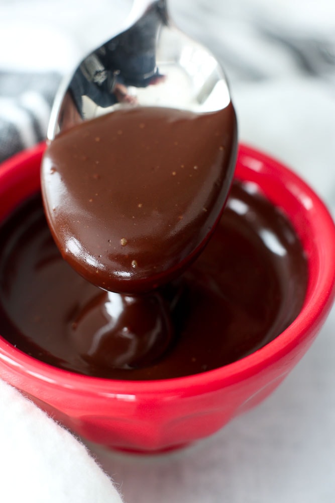 how to make Vegan Chocolate Ganache-getting ready to eat a spoonful