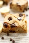 Banana Chocolate Chip Blondies recipe with chickpeas gluten free and vegan