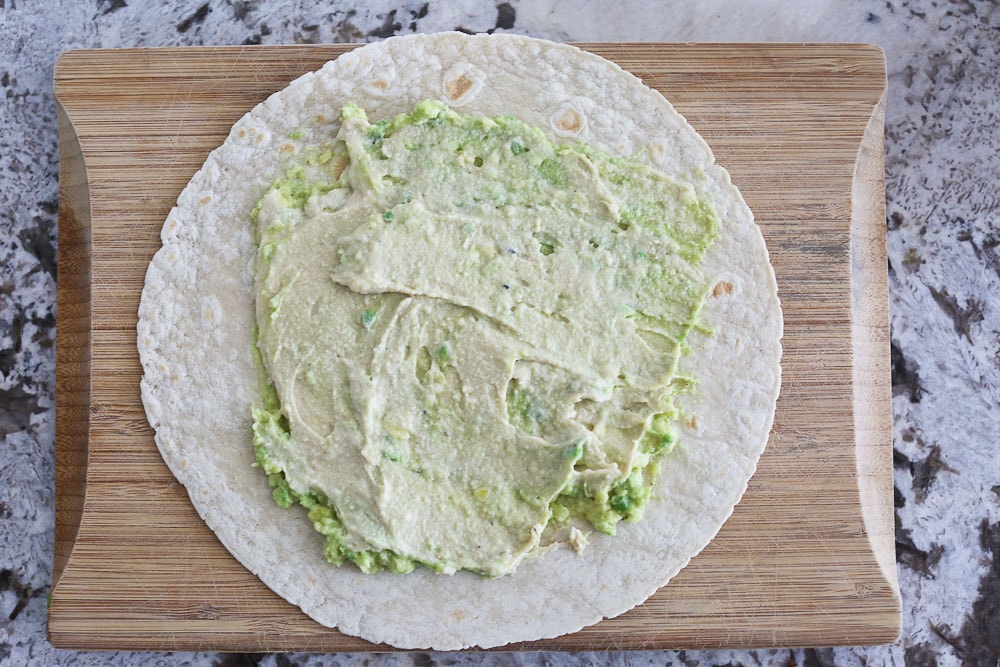 Hummus Veggie Wrap with avocado and hummus