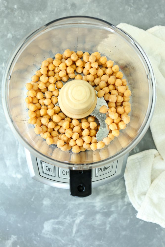 Brownie Batter Dessert Hummus recipe food processor with chickpeas