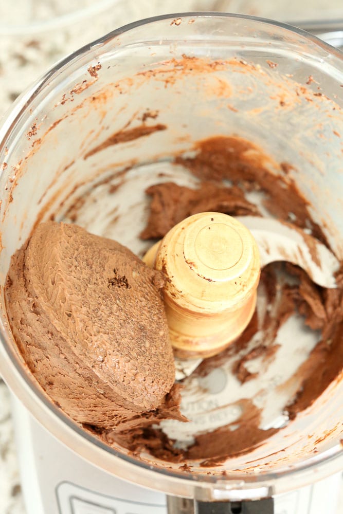 Chocolate Peanut Butter Nice Cream after processing