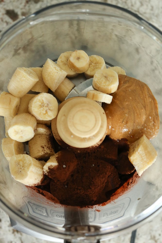 late Peanut Butter Nice Cream ingredients in food processor