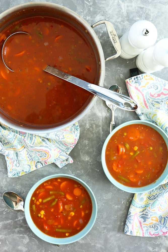 15 Minute Vegetable Soup recipe big pot
