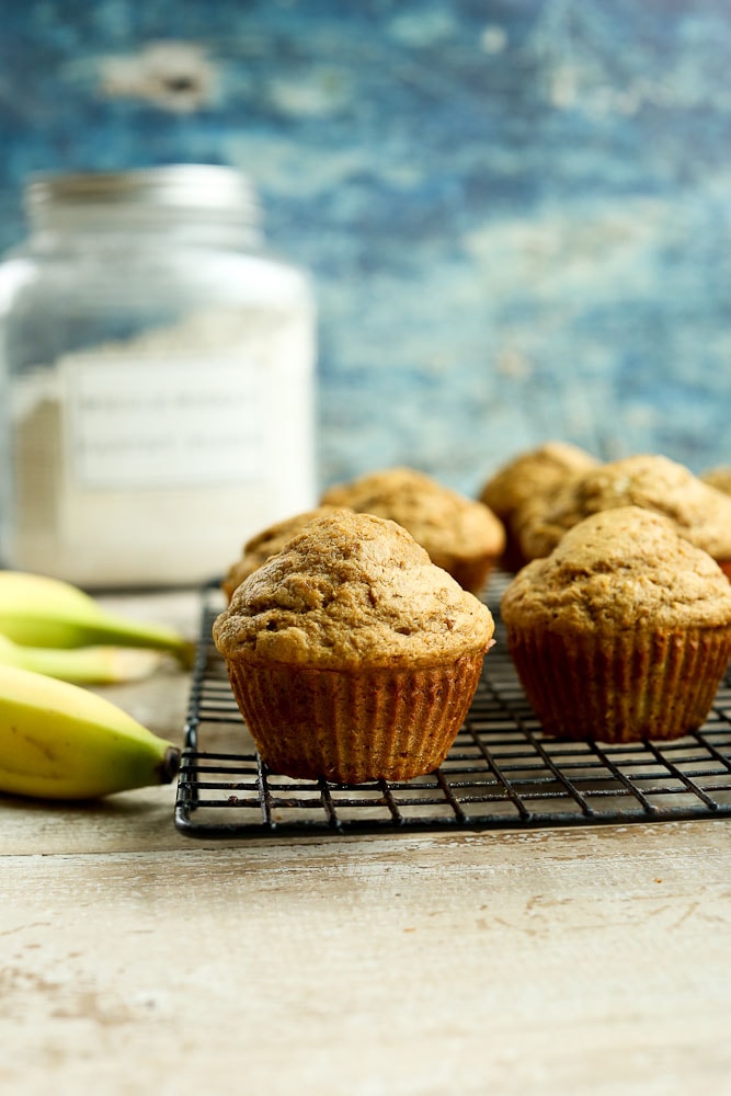 Simple Banana Muffins Recipe on baking rack
