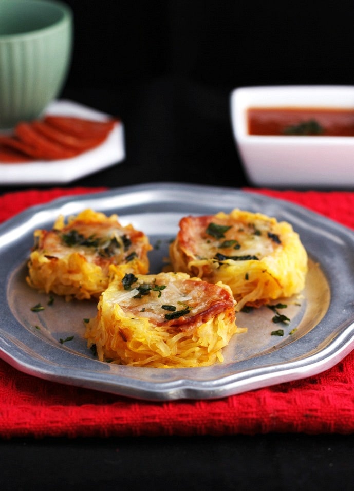 spaghetti squash recipes : spaghetti squash pizza nests